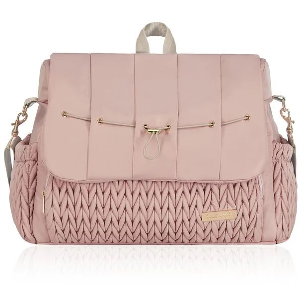 Hannah & Sophia Belle Convertible Diaper Backpack & Messenger Bag, Rose Pink | Walmart (US)
