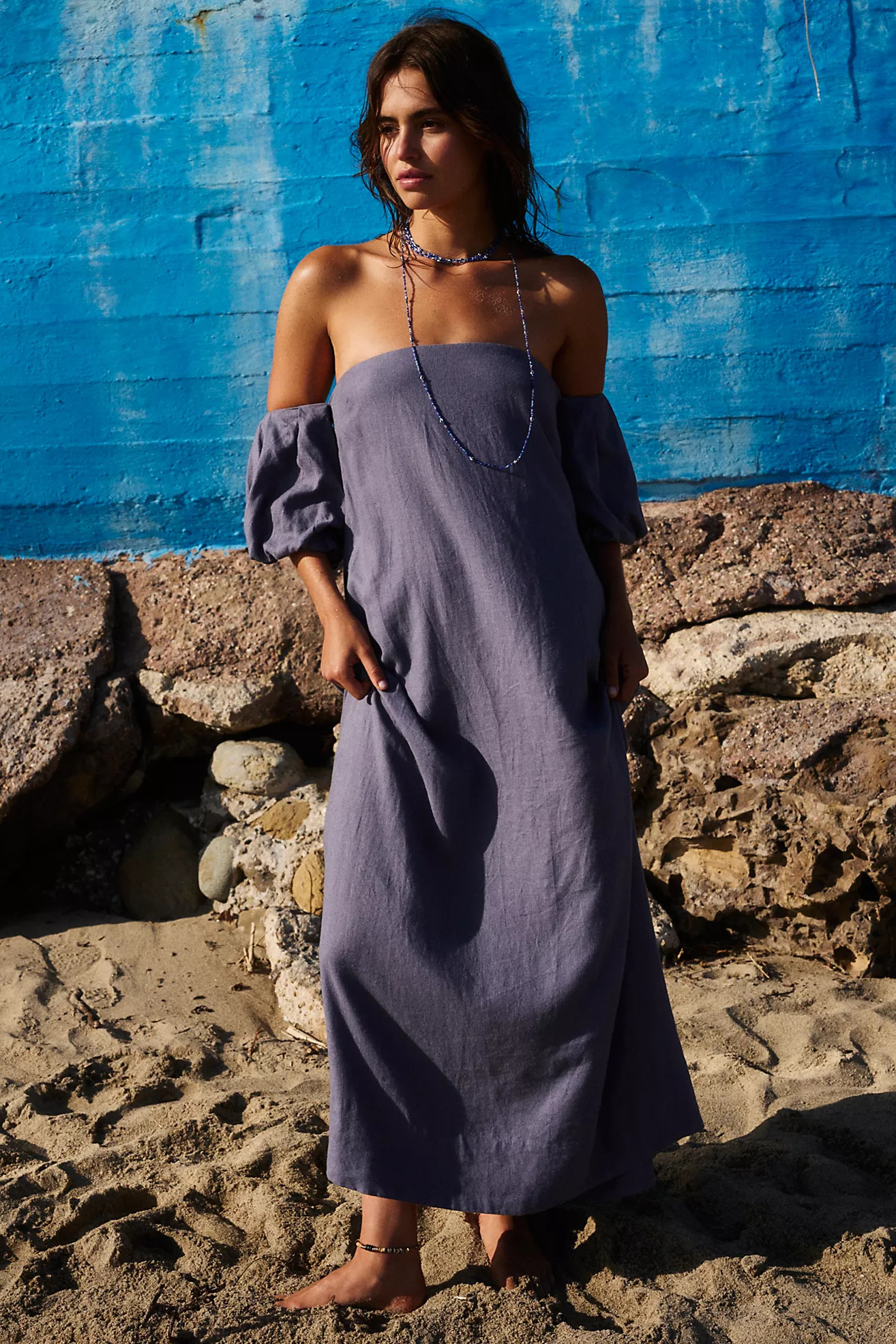 Julietta Linen Off-The-Shoulder Maxi | Free People (Global - UK&FR Excluded)