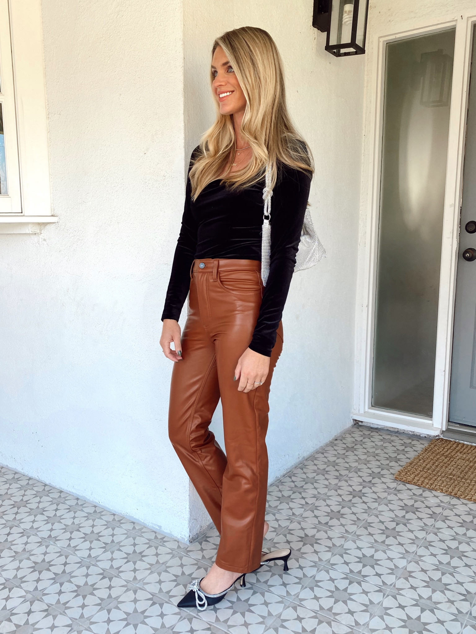 Love these vegan leather high waisted pants. They’re so flattering and perfect to dress up or down  

#LTKSeasonal #LTKsalealert #LTKHoliday