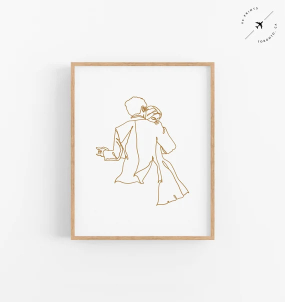 Dancing Couple Print Fine Line Couple Print Love Print - Etsy Canada | Etsy (CAD)