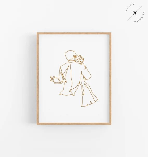 Dancing Couple Print Fine Line Couple Print Love Print | Etsy Canada | Etsy (CAD)