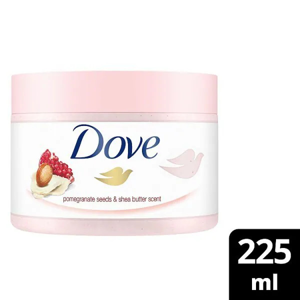 Dove Body Scrub Pomegranate Seeds & Shea Butter 225ml | Superdrug
