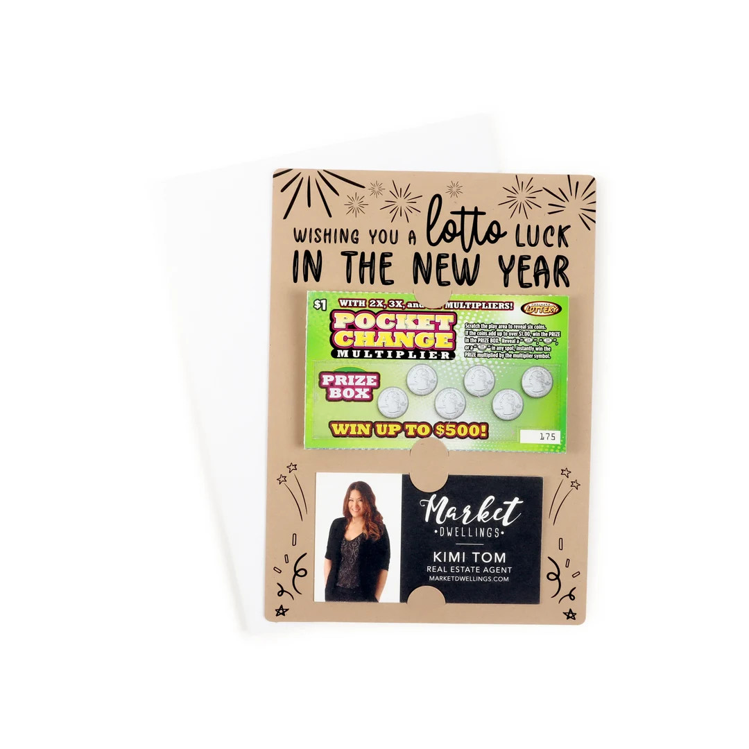 SET of Wishing You a LOTTO Luck in the New Year Mailer W/ Envelope Lotto Ticket Pop by Client Pop... | Etsy (US)