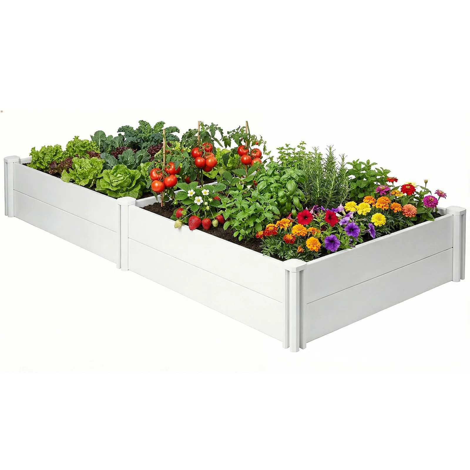 White PVC Rectangular Outdoor Raised Garden Bed | Wayfair North America