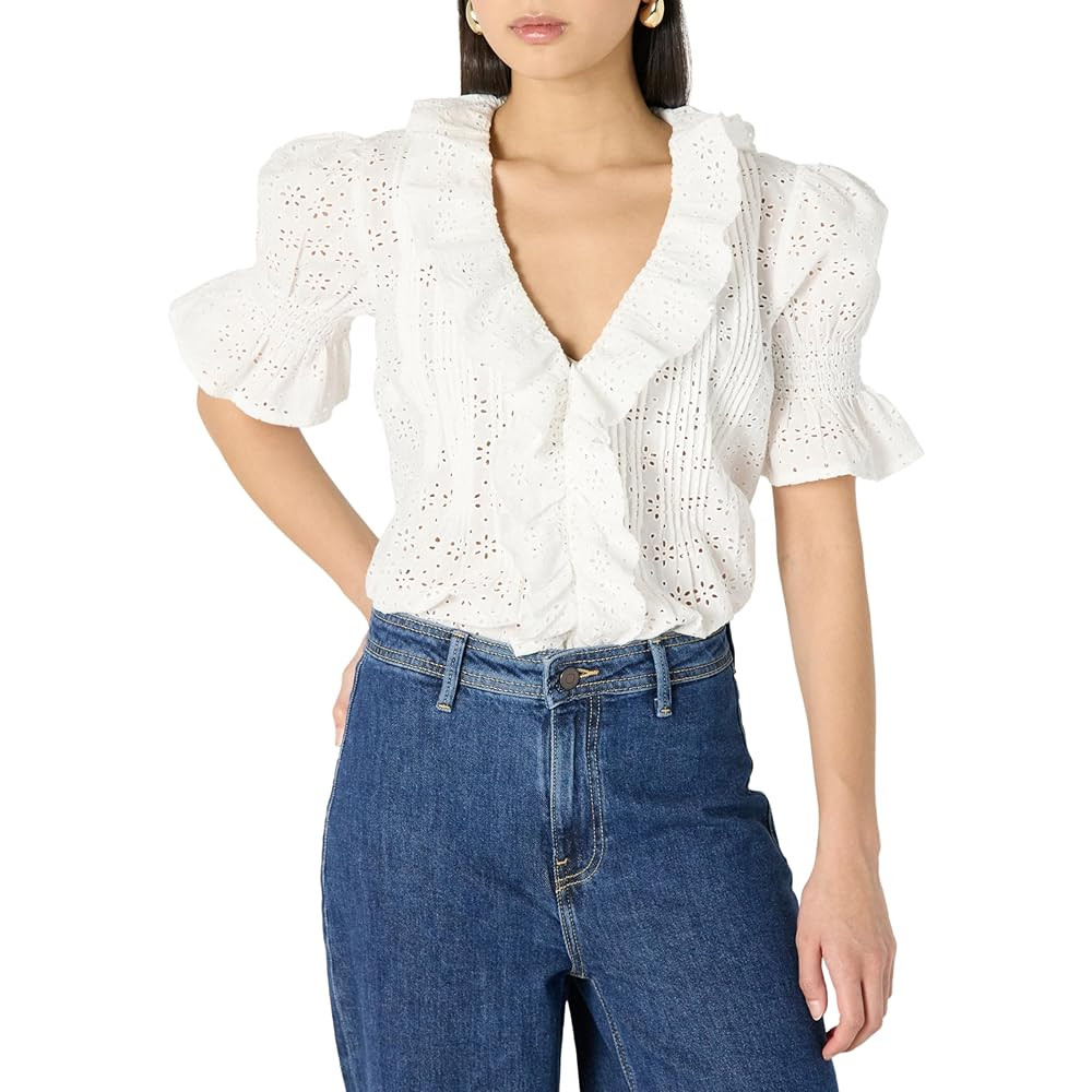 The Drop Women's Lenai Pintuck Eyelet Blouse | Amazon (US)