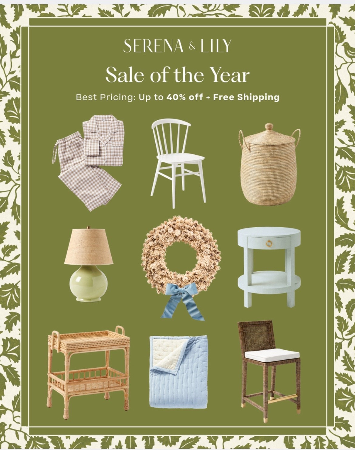 Serena and lily sale of the year and free ship 

#LTKFindsUnder100 #LTKHome #LTKSaleAlert