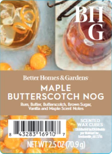 Maple Butterscotch Nog Scented Wax Melts, Better Homes & Gardens, 2.5 oz (1-Pack) | Walmart (US)