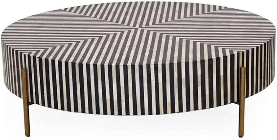 Moe's Home Collection Chamaeu 48" Round Iron/Resin Coffee Table in Multi-Color | Amazon (US)