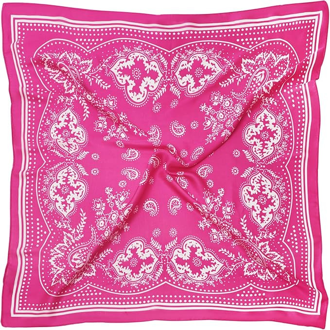 VANLINKER 27.5 Inches Silk Head Scarf for Women Men Vintage Bandanas Satin Hair Scarf Silk Wrap N... | Amazon (US)