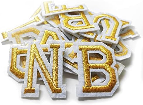 Amazon.com: Iron on Letter Patches 52 Pieces,bfuee Gold Letter Patches Alphabet Embroidered Patch... | Amazon (US)