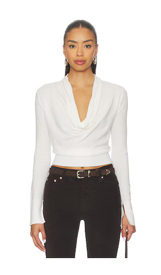 Natia Cowl Neck Top in Ivory | Revolve Clothing (Global)