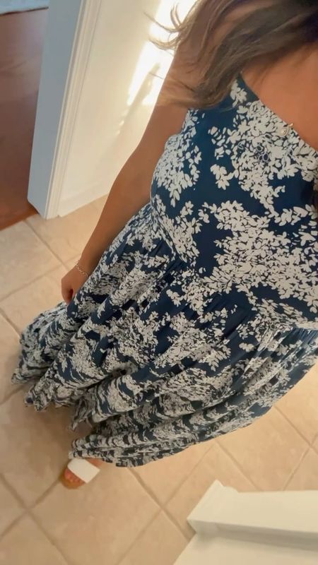 Floral Dresses, Blue Dress, Maxi Dresses, Sandals, White Sandals, Summer Outfits, Dresses

#LTKstyletip #LTKshoecrush #LTKfindsunder100