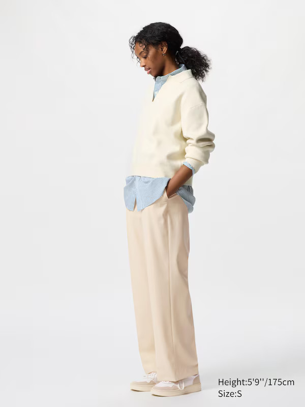 Geplooide Wijde Pantalon (Lang) | Uniqlo NL