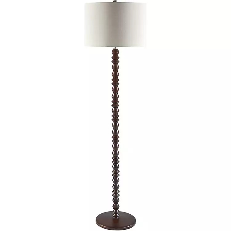 Brown Wood Spindle Paduak Floor Lamp | Kirklands Home | Kirklands