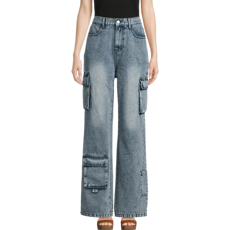Liv & Lottie Women's Jeans with Cargo Pockets, 31” Inseam, Sizes S-XL | Walmart (US)