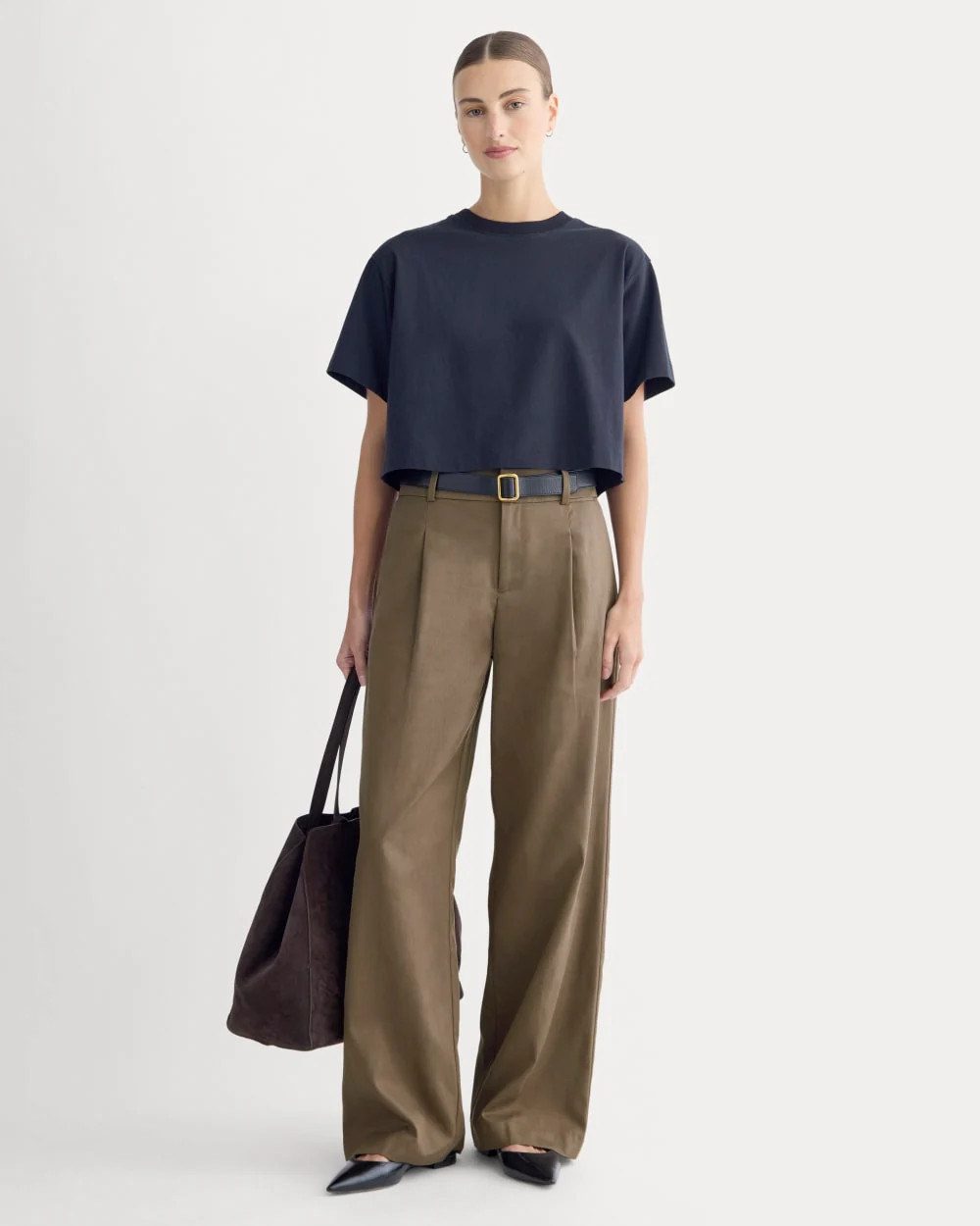 Wide-Leg Trouser in Buttersmooth | Deep Taupe | 30" Inseam | Everlane