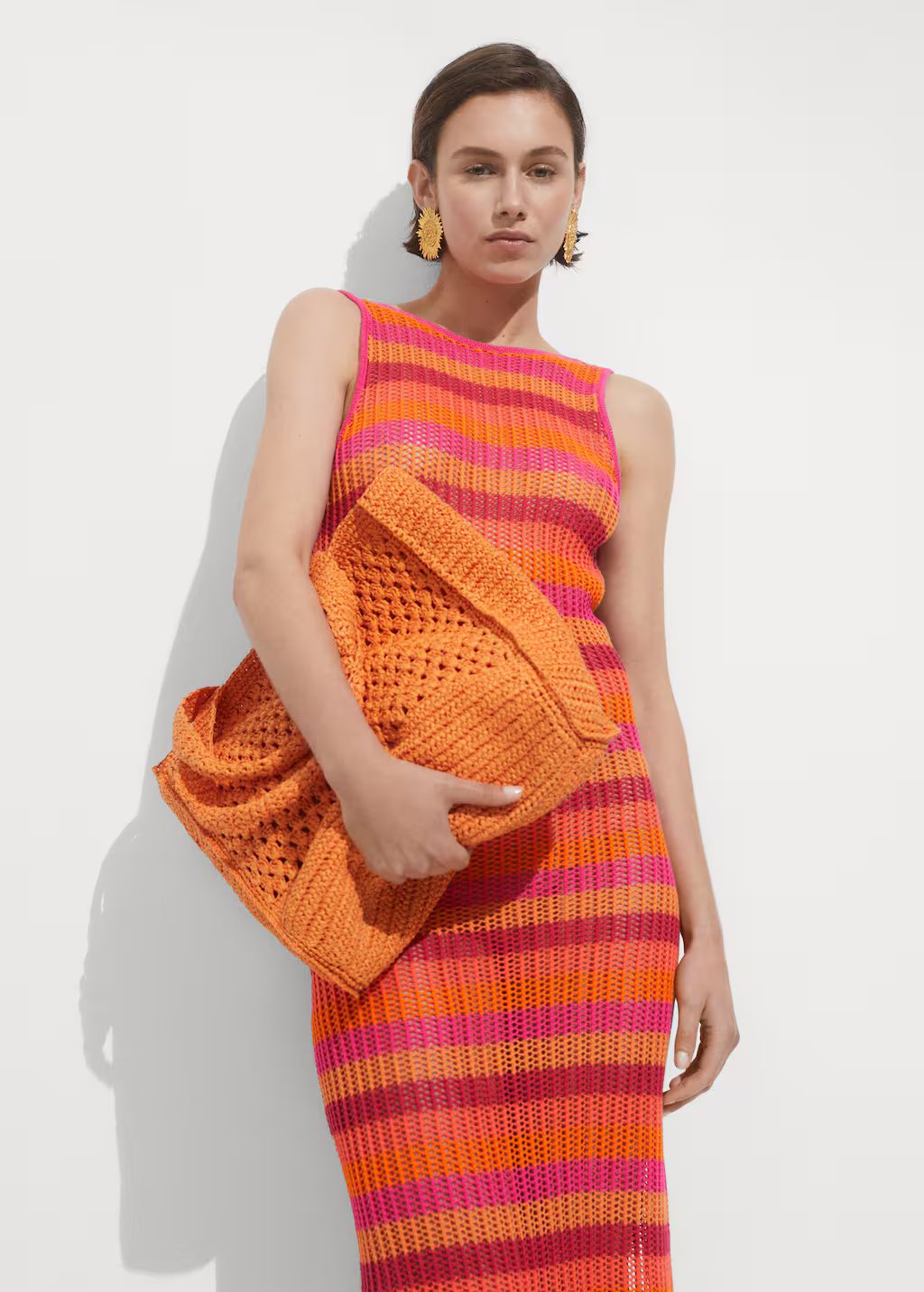 Striped crochet dress -  Women | Mango USA | MANGO (US)