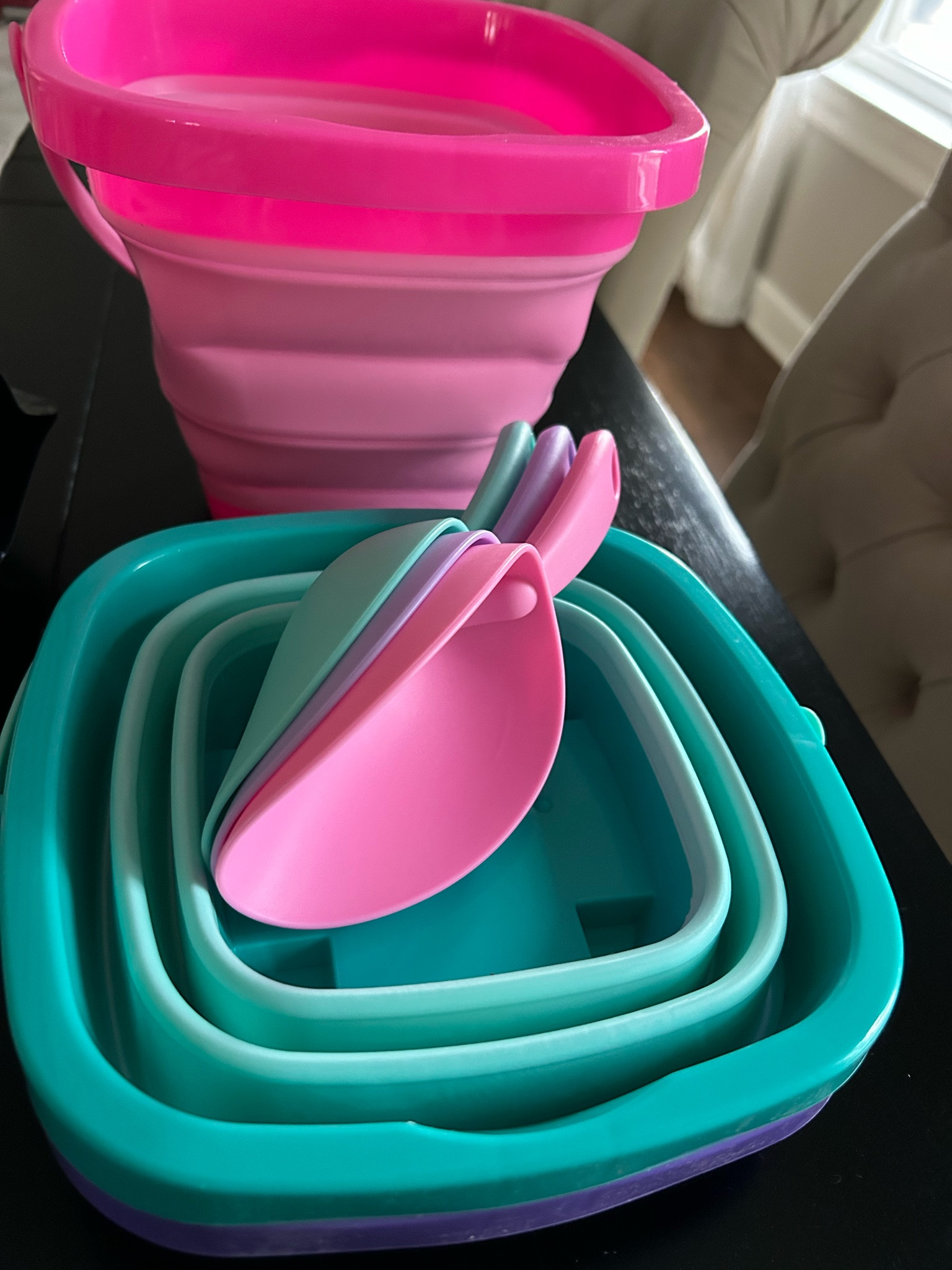 Summer must have for kids. Collapsible silicone buckets. Great for playing in the sand, water, and more. Comes in a three pack with matching scoops. My kids are so excited to use these as sand toys at the beach. There is currently a 20% off coupon available at check out!

#LTKKids #LTKSeasonal