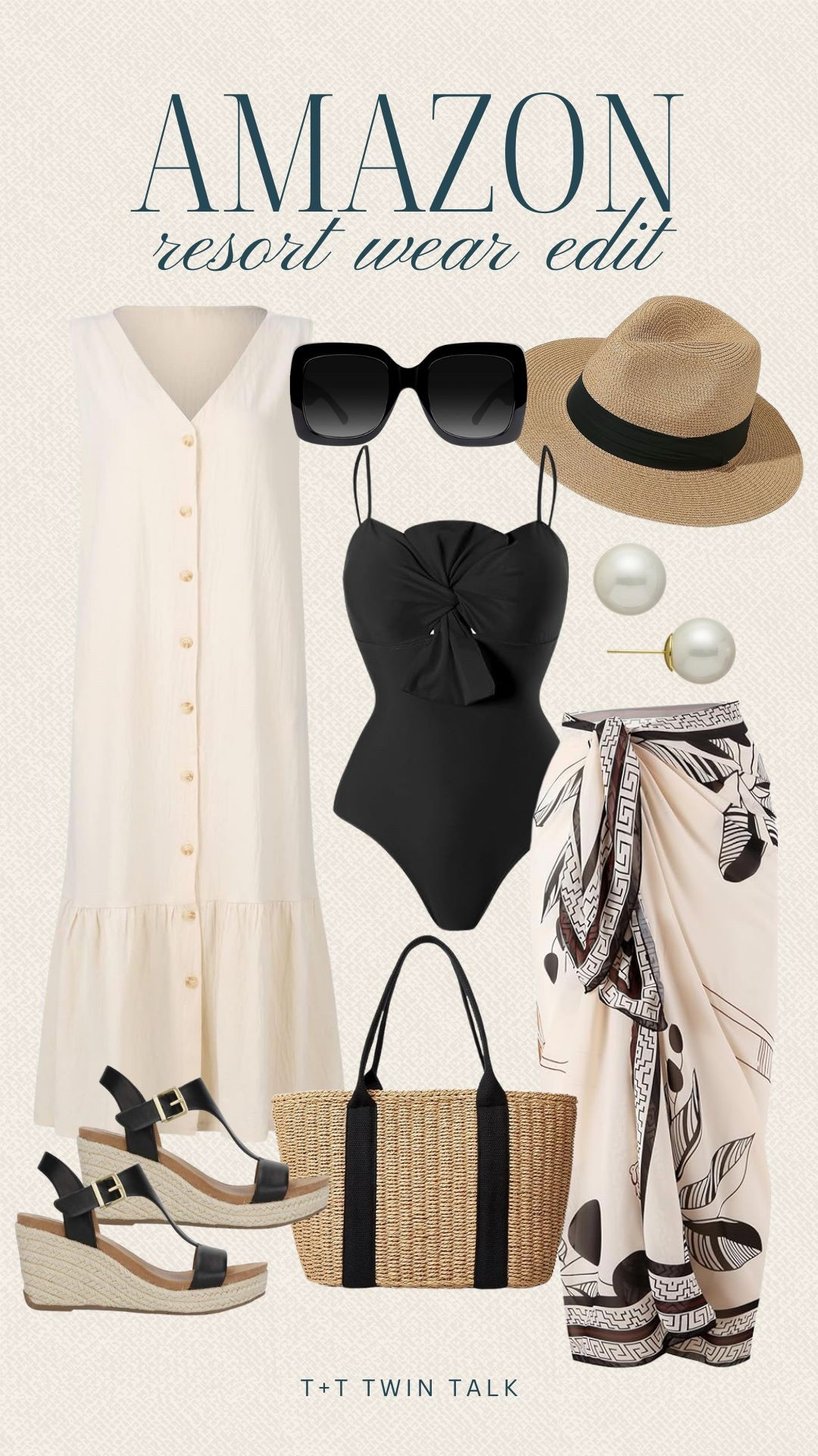 Amazon resort wear finds. This button front midi dress and straw tote are perfect for a day by the pool  

#LTKSeasonal #LTKStyleTip #LTKSwim