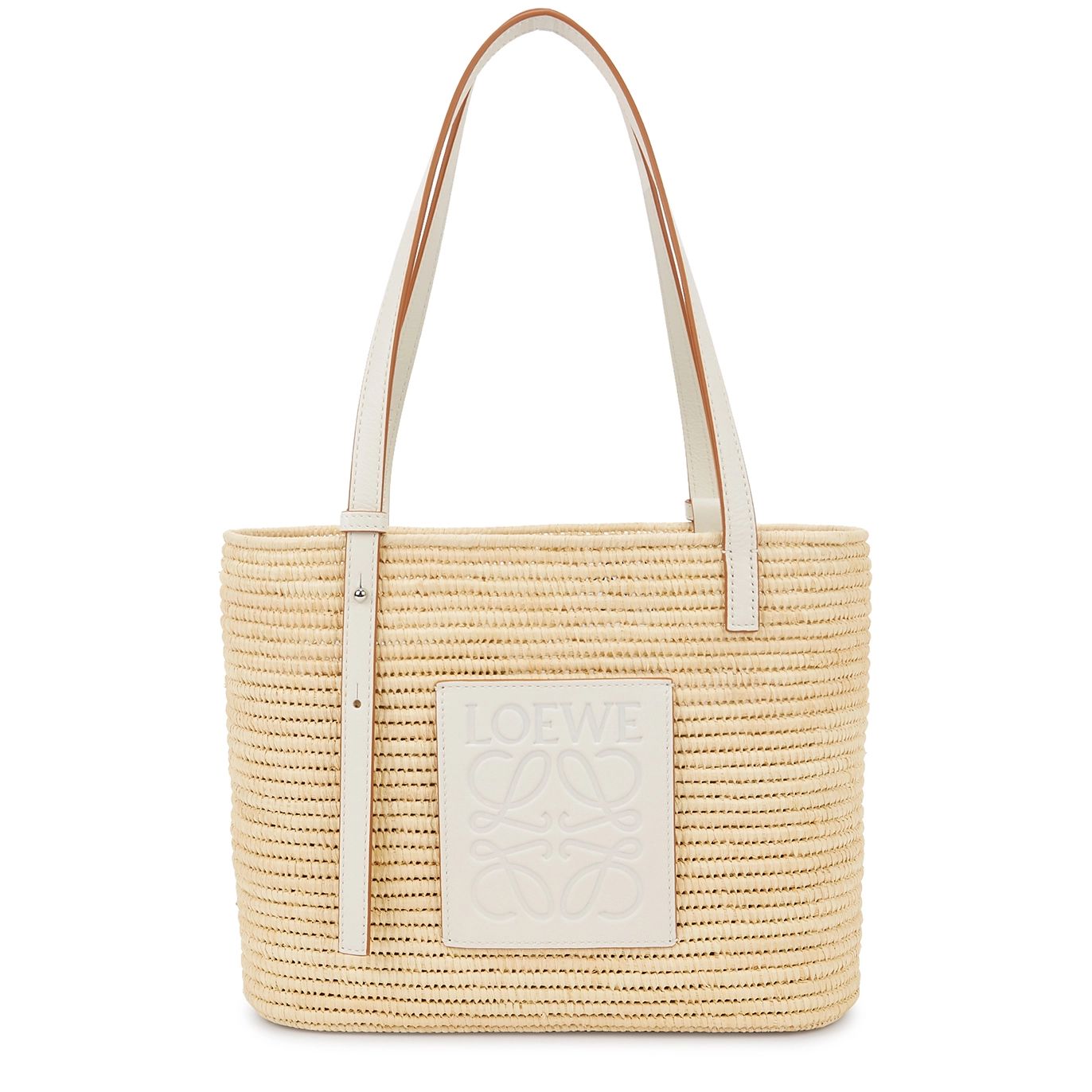 Loewe Small Square Raffia Basket Bag - White | Harvey Nichols (Global)