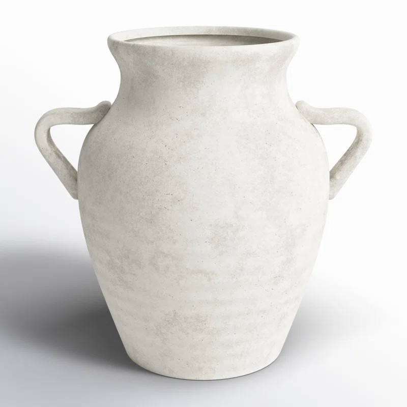 Daily Ceramic Antique Style Textured Vase With Shadings And Handles | Wayfair North America