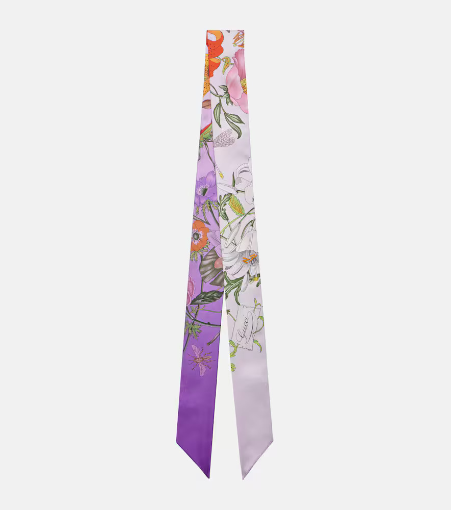 Gucci Floral silk twill scarf | Mytheresa (US/CA)