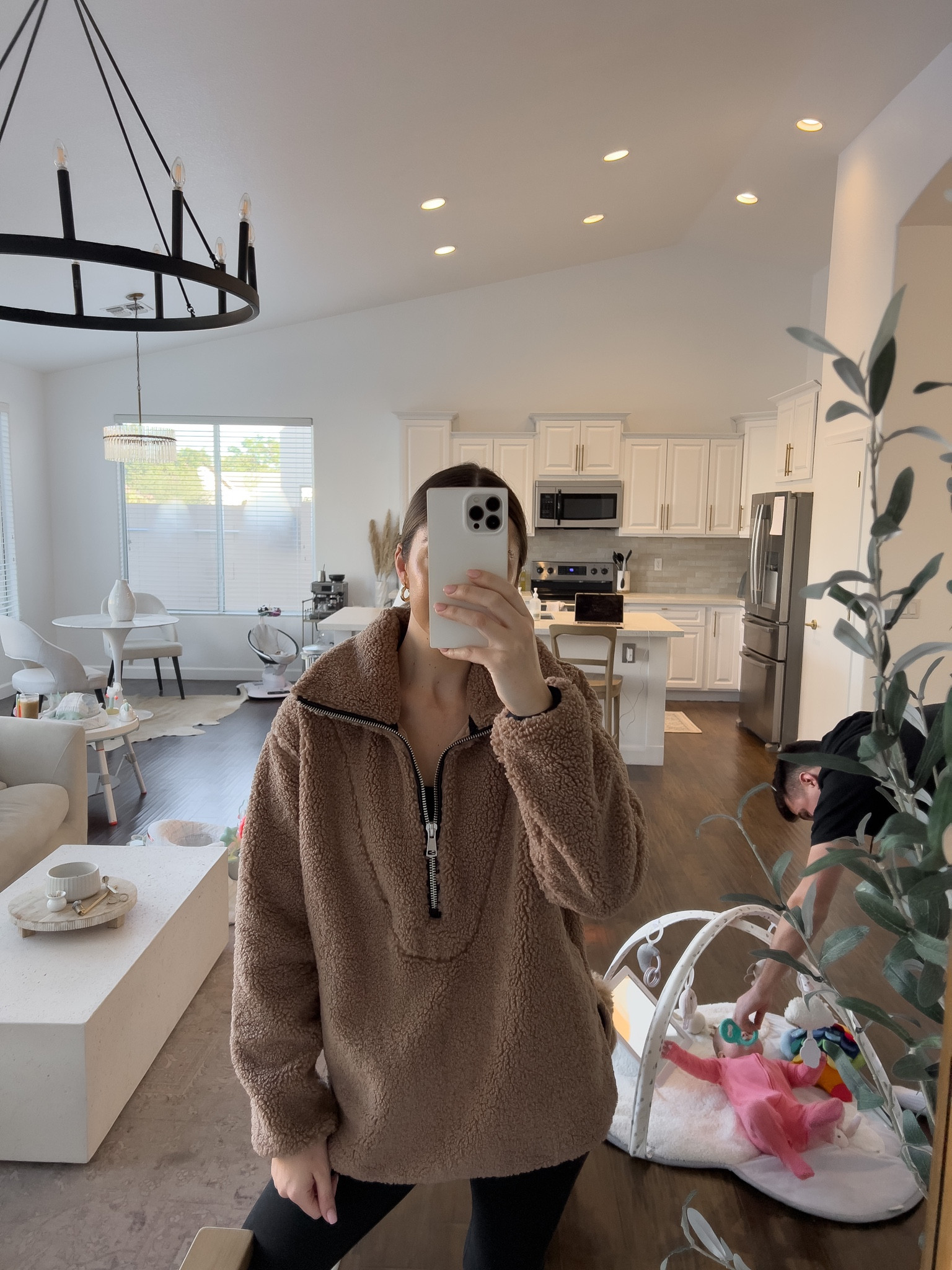 Small in sweatshirt! Size up to cover bum more! 

#LTKSeasonal