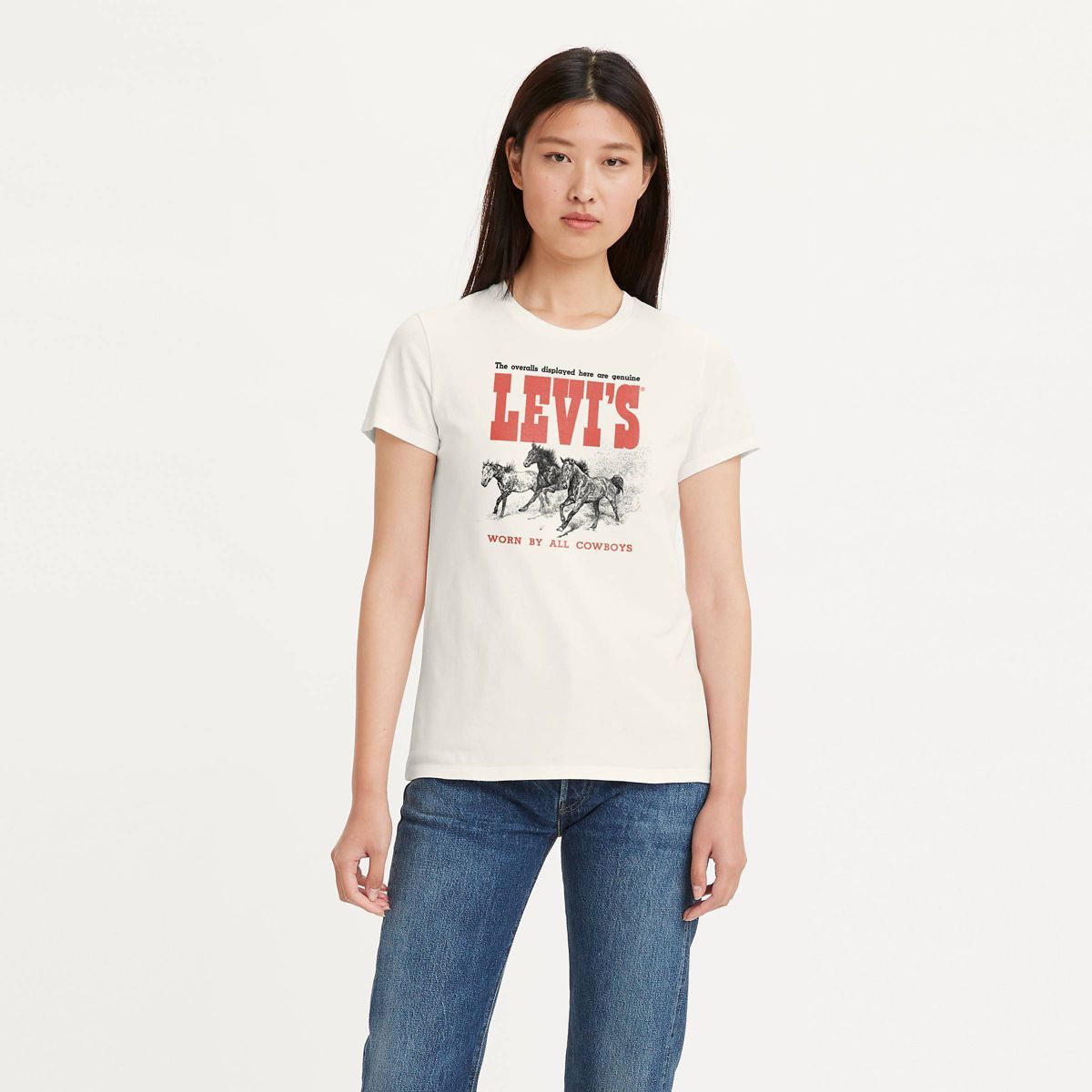 Levi's® Women's Perfect Short Sleeve T-Shirt - Horse Trio Egret | Target