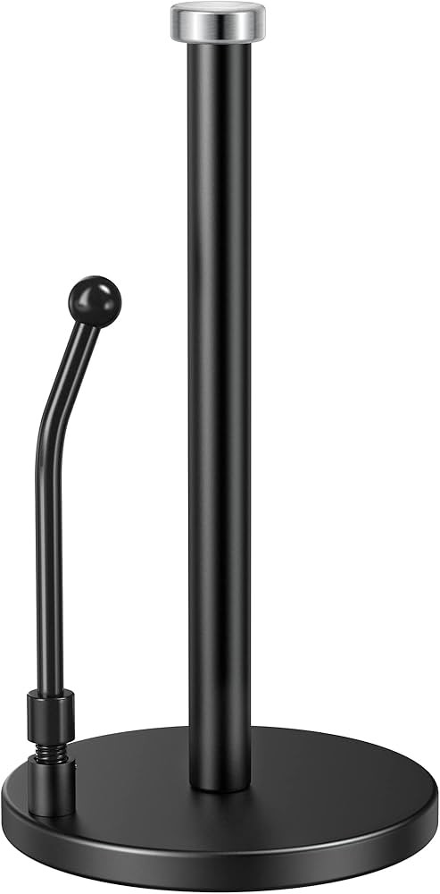 SMARTAKE Paper Towel Holder, Paper Towel Dispenser Standing Weighted Base Non Slip, Spring Arm Fi... | Amazon (US)