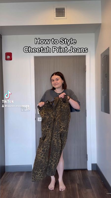 How to style cheetah print jeans for spring! Featuring my new favorite pants. 

I’m wearing a size 32 jean, size up!

#LTKVideo #LTKMidsize #LTKFindsUnder100