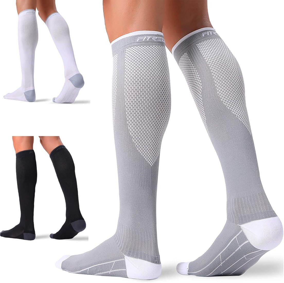 3 Pairs Compression Socks for Women and Men 20-30mmHg-Circulation Support Socks | Amazon (US)