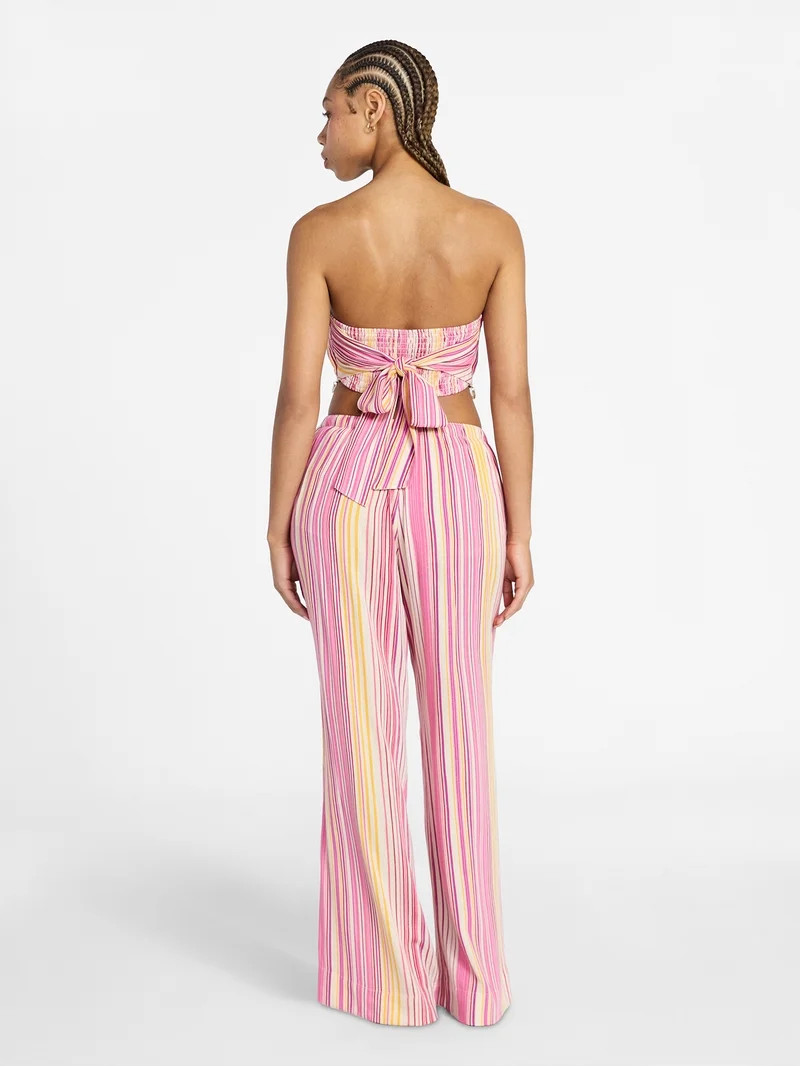No Boundaries Scarf Top and Beach Pants Set, 2-Piece, Women's XXS-XXL | Walmart (US)