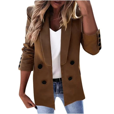 Casual Blazers for Women Fashion Attire Plaid Print Blazer Jackets Ladies Business Office Work Suit  | Walmart (US)