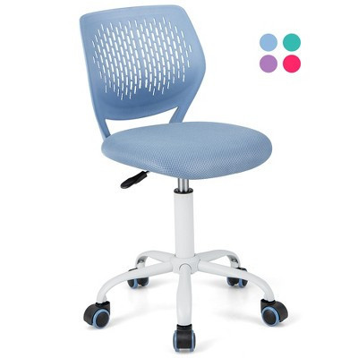 Costway Height-adjustable Ergonomic Kids Chair Breathable Mesh Desk Chair w/ Wheels Mobile Comfortable School Chair for Kids Room Blue | Target