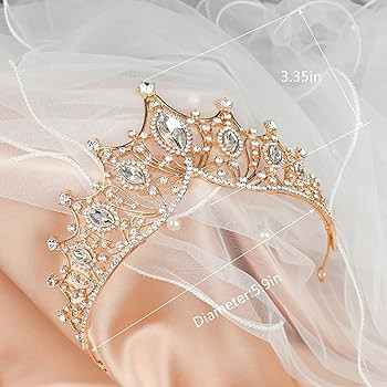 DOYOU Gold Crowns for Women-Princess Crowns and Tiaras for Little Girls-Birthday Queen Crystal Cr... | Amazon (US)