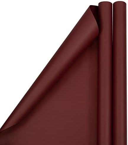 JAM PAPER Gift Wrap - Matte Wrapping Paper - 50 Sq Ft Total - Matte Burgundy - 2 Rolls/Pack | Amazon (US)
