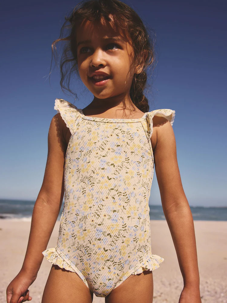Yellow Ditsy Floral Frill Swimsuit (3mths-7yrs) | Next US