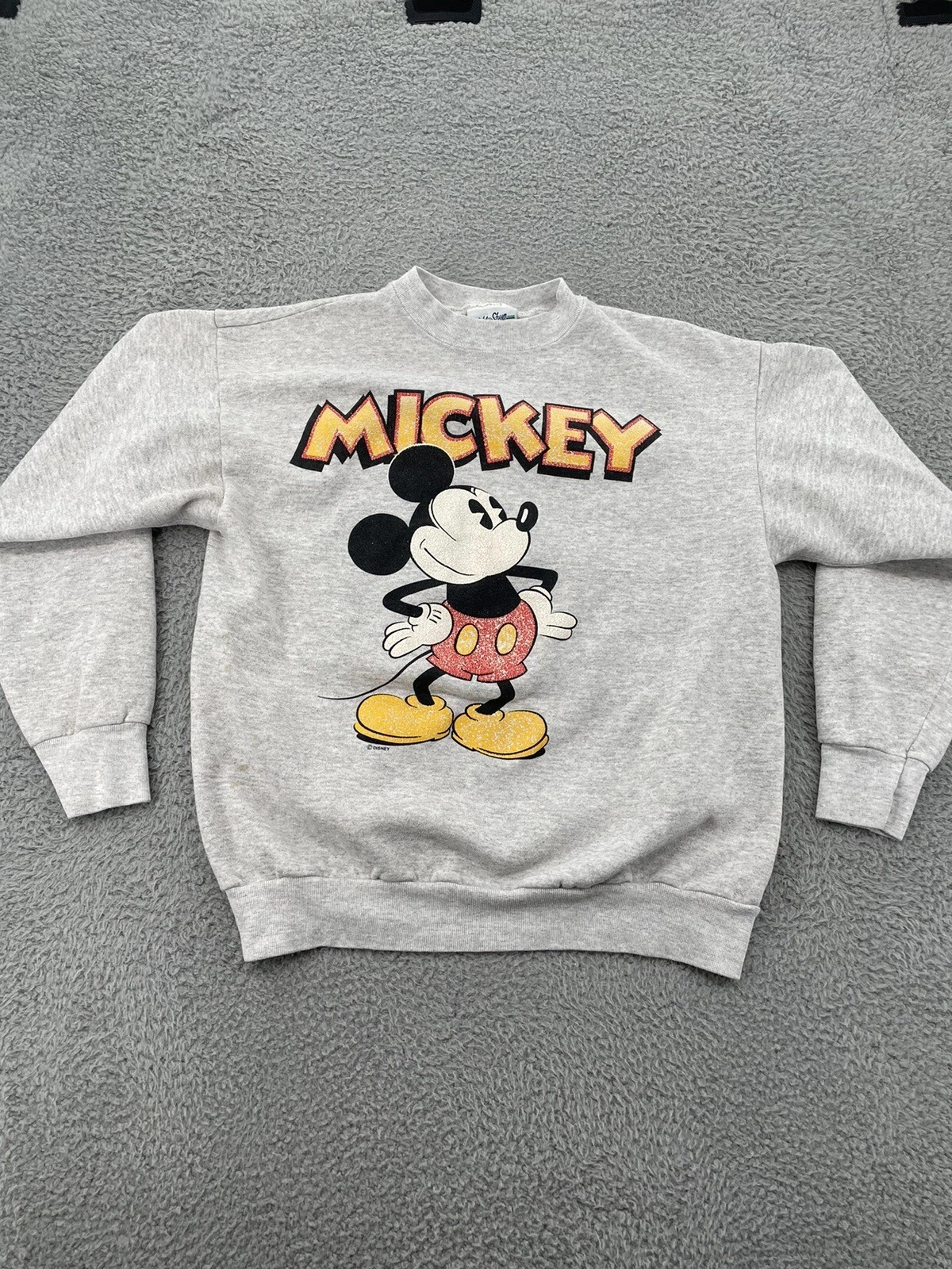 VINTAGE Mickey Mouse Sweatshirt Adult Large Gray Crewneck Velva Sheen 90s  | eBay | eBay US