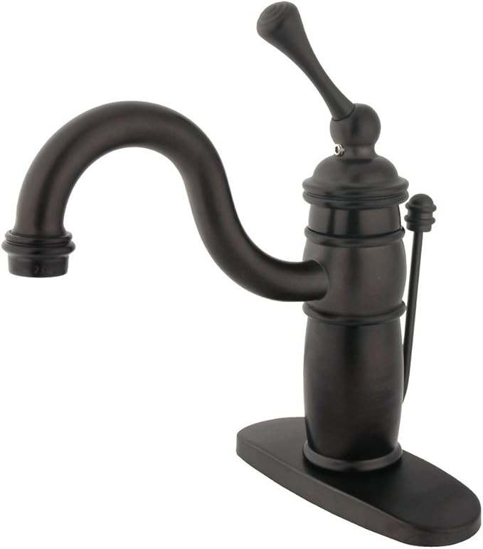 Elements of Design Hot Springs EB1405BL Single Handle Mono Deck Lavatory Faucet with Retail Pop-U... | Amazon (US)