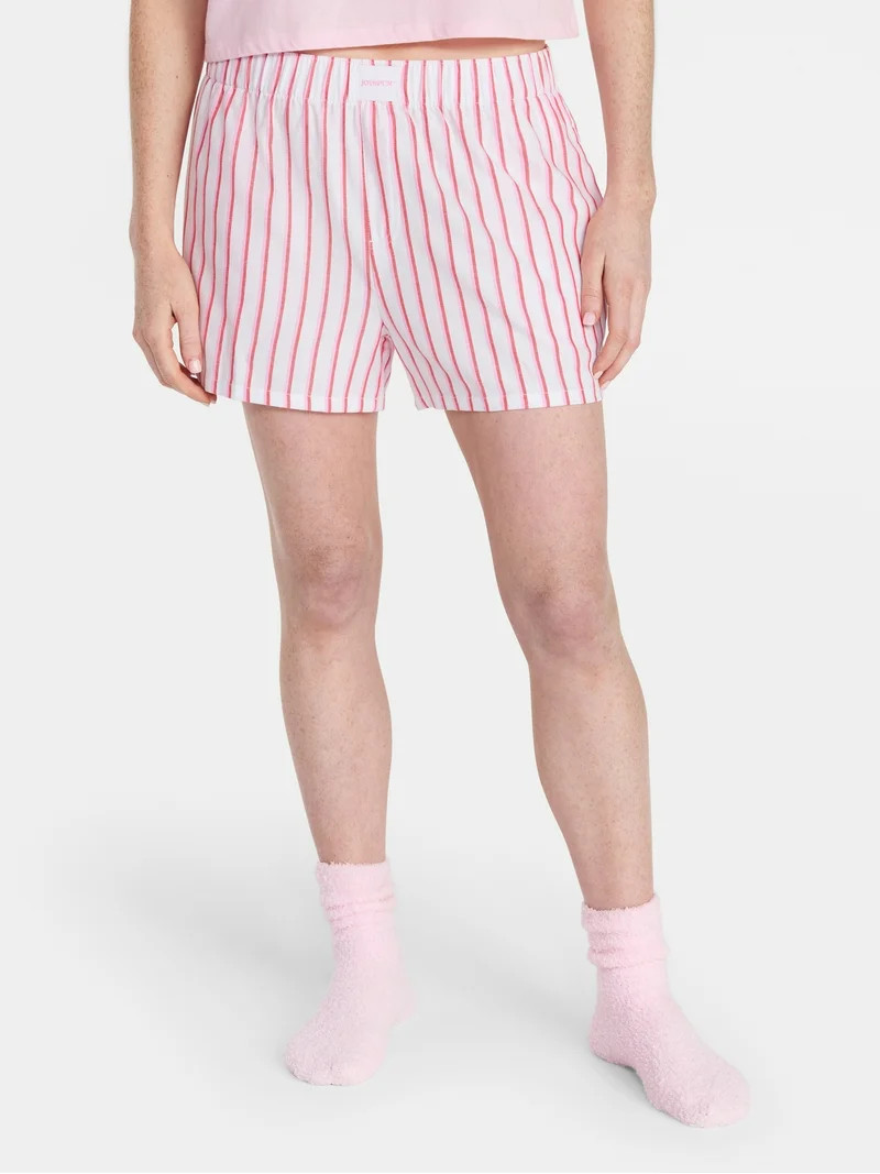 Joyspun Women's Woven Pajama Boxer Shorts, 3'' Inseam, Sizes XS-3X | Walmart (US)