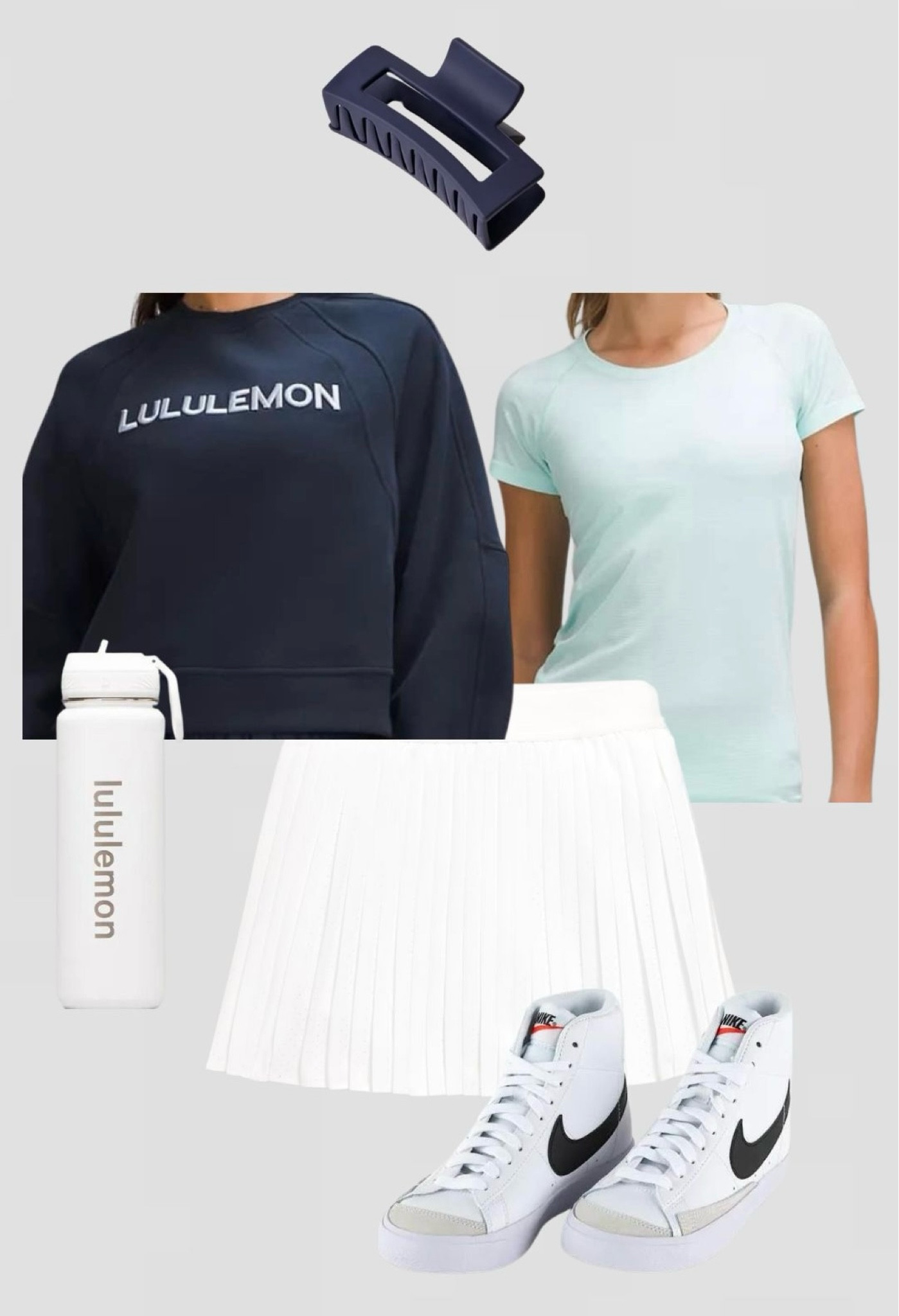 Back to school outfit 
Lululemon scuba sweatshirt (xs) 
Swiftly tee (2) 
White tennis skirt (10) 

#LTKBacktoSchool #LTKFamily #LTKKids
