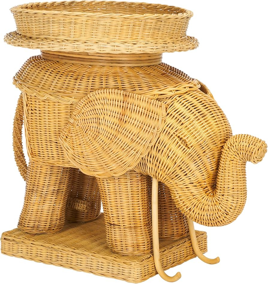 SAFAVIEH Home Collection – Balford Rattan Storage Accent Table with Tray, Fully Assembled, Natu... | Amazon (US)