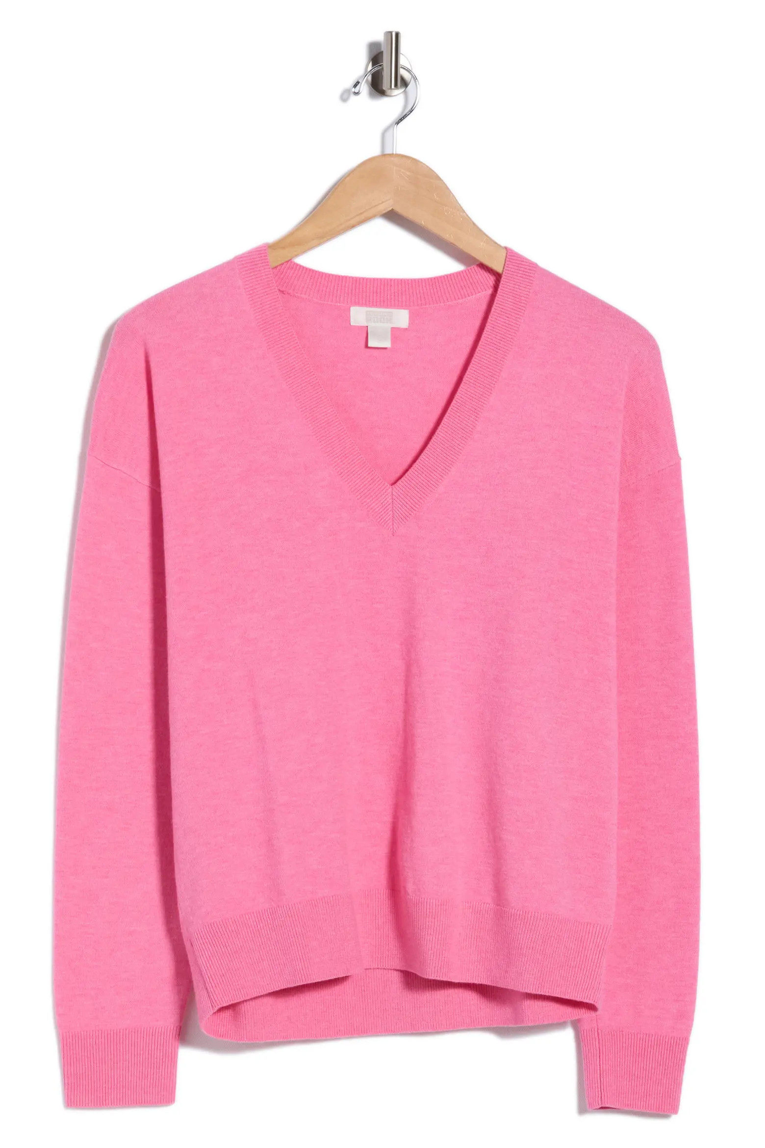NORDSTROM RACK V-Neck Pullover Sweater in Beige Oatmeal Heather at Nordstrom Rack, Size Large | Nordstrom Rack