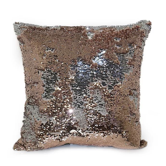 Mermaid Sequin Throw Pillow in Rose Dust/Silver | Bed Bath & Beyond