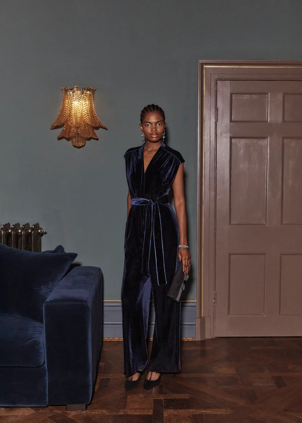 Olive Velvet Jumpsuit | Hobbs UK | | Hobbs