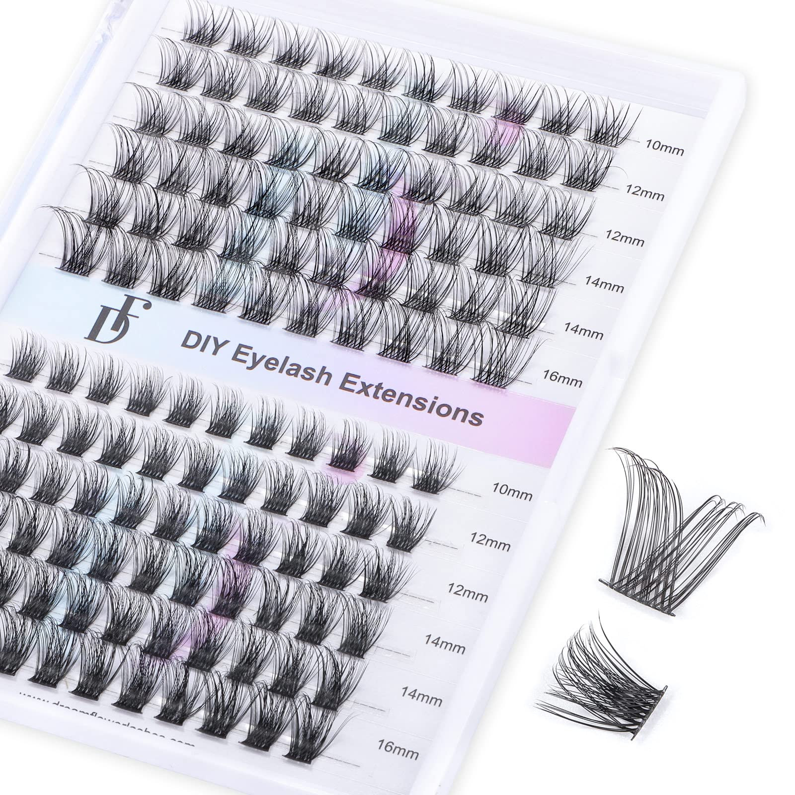 DF Cluster Lashes 126 Pcs D Curl Individual Lash Clusters 10-16mm Mixed DIY Lash Extensions Soft ... | Amazon (US)