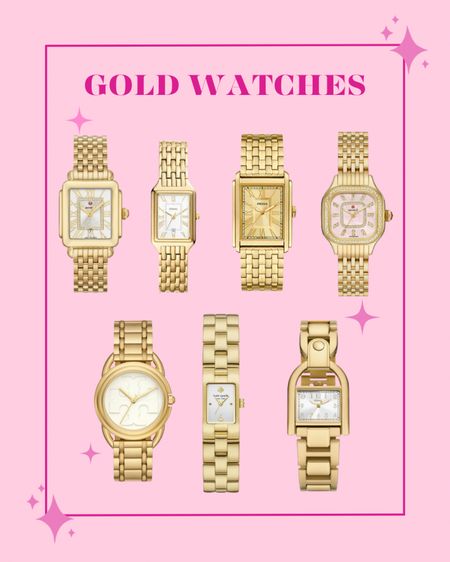 A collection of my favorite gold watches from Kate spade, Michele, Fossil, and Tory Burch! 

#LTKstyletip #LTKsalealert #LTKworkwear