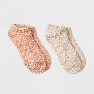 Women&#39;s Cozy Marled 2pk Low Cut Socks - Universal Thread&#8482; Orange/Oatmeal 4-10 | Target