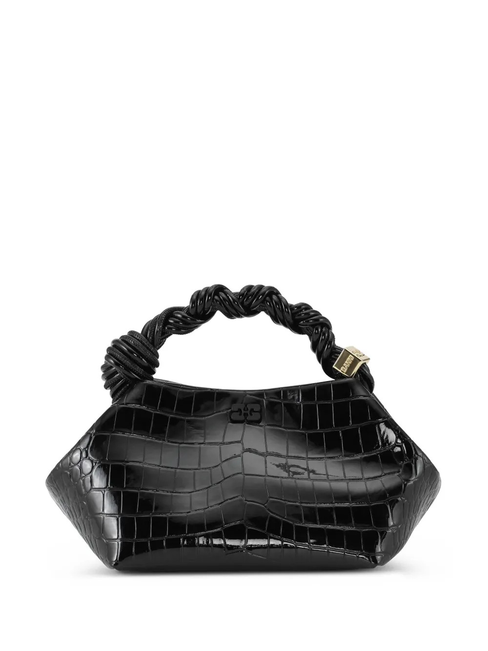 GANNI Small Bou recycled-leather top-handle Bag | Black | FARFETCH | Farfetch Global