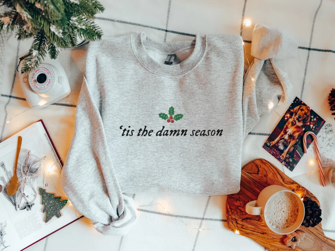 Embroidered Tis the Damn Season Sweatshirt Vintage - Etsy | Etsy (US)